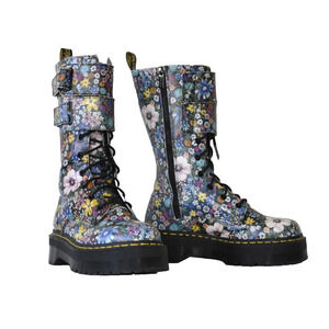 G0 Auth DR MARTENS Jagger Wanderlust Floral Multi Lace Up/Zip Combat Boots Sz 8